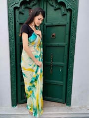 Dira By Dimple - Shibori Printed Chiffon Saree