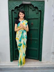 Dira By Dimple - Shibori Printed Chiffon Saree