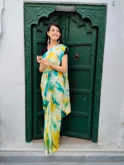 Dira By Dimple - Shibori Printed Chiffon Saree
