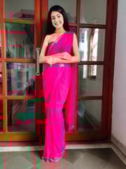 Dira By Dimple - Rebellious Rose (Rani Handwork Chiffon Saree)