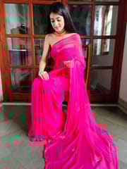 Dira By Dimple - Rebellious Rose (Rani Handwork Chiffon Saree)
