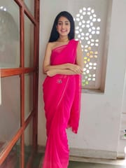Dira By Dimple - Rebellious Rose (Rani Handwork Chiffon Saree)