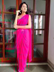 Dira By Dimple - Rebellious Rose (Rani Handwork Chiffon Saree)