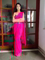 Dira By Dimple - Rebellious Rose (Rani Handwork Chiffon Saree)