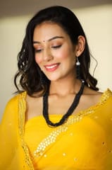 Dira By Dimple - May Moon (Yellow Handwork Chiffon Saree)