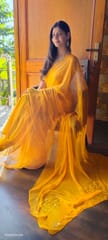 Dira By Dimple - Buttercup Voile (Hand Embroidered Chiffon Saree)