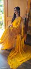 Dira By Dimple - Buttercup Voile (Hand Embroidered Chiffon Saree)