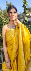 Dira By Dimple - Royal Radiance (Banarasi Silk Organza Saree in Mustard Yellow)