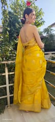 Dira By Dimple - Royal Radiance (Banarasi Silk Organza Saree in Mustard Yellow)
