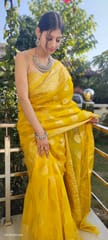 Dira By Dimple - Royal Radiance (Banarasi Silk Organza Saree in Mustard Yellow)