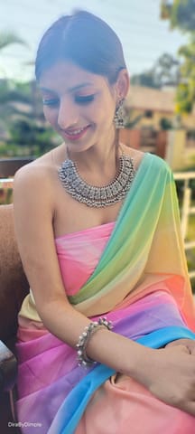 Dira By Dimple - Rainbow Fascination (Printed Satin Silk Saree)