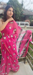 Dira By Dimple - Fuchsia Fiesta - Bandhej Chiffon Saree