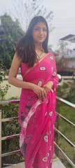 Dira By Dimple - Fuchsia Fiesta - Bandhej Chiffon Saree