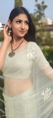 Dira By Dimple - Glitter Grace (Pastel Chiffon Saree with Thread and Sequins Handwork Buttis)