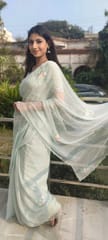 Dira By Dimple - Glitter Grace (Pastel Chiffon Saree with Thread and Sequins Handwork Buttis)