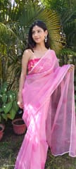 Dira By Dimple - Pearl Petals (Printed Organza with Pearl lace border Saree)