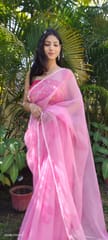 Dira By Dimple - Pearl Petals (Printed Organza with Pearl lace border Saree)