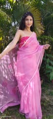 Dira By Dimple - Pearl Petals (Printed Organza with Pearl lace border Saree)