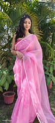 Dira By Dimple - Pearl Petals (Printed Organza with Pearl lace border Saree)