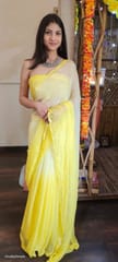 Dira By Dimple - Lemonade Breeze (Chiffon Saree with Mirror Handwork)