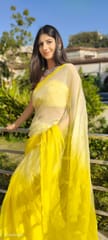 Dira By Dimple - Lemonade Breeze (Chiffon Saree with Mirror Handwork)