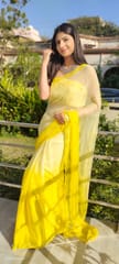 Dira By Dimple - Lemonade Breeze (Chiffon Saree with Mirror Handwork)