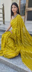 Dira By Dimple - Henna Bliss (Pure Georgette Zari Striped Saree)