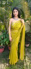 Dira By Dimple - Henna Bliss (Pure Georgette Zari Striped Saree)