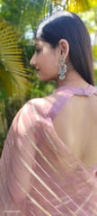 Dira By Dimple - Rose Gold Bliss (Zari Striped Organza Saree)