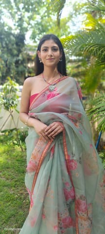 Dira By Dimple - Tropical Oasis (Printed Organza Saree)