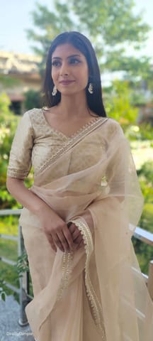 Dira By Dimple - Lustrous Royalty (Organza Saree with Lave border)