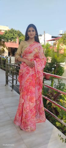 Dira By Dimple - Wildflower Field (Printed Organza Saree)