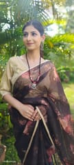 Dira By Dimple - Dreamy Pop (Printed Black Organza Lace Border Saree)