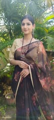 Dira By Dimple - Dreamy Pop (Printed Black Organza Lace Border Saree)