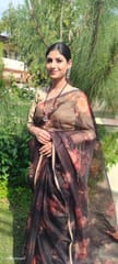 Dira By Dimple - Dreamy Pop (Printed Black Organza Lace Border Saree)