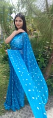 Dira By Dimple - Opal Wander (Blue Bandhej Chiffon Saree)