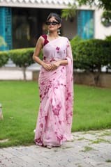 Dira By Dimple - Roseate Serenity (Shibori Tye-Dye Chiffon Saree)