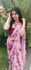 Dira By Dimple - Roseate Serenity (Shibori Tye-Dye Chiffon Saree)