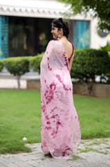 Dira By Dimple - Roseate Serenity (Shibori Tye-Dye Chiffon Saree)