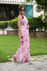 Dira By Dimple - Roseate Serenity (Shibori Tye-Dye Chiffon Saree)