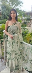 Dira By Dimple - Mint Serenity (Shibori Green Chiffon Saree)