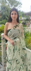 Dira By Dimple - Mint Serenity (Shibori Green Chiffon Saree)