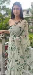 Dira By Dimple - Mint Serenity (Shibori Green Chiffon Saree)