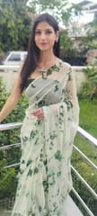 Dira By Dimple - Mint Serenity (Shibori Green Chiffon Saree)