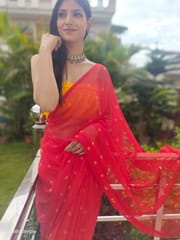 Dira By Dimple - Garnet Wonder (Bandhej Red Chiffon Saree)