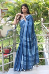 Dira By Dimple - Coastal Muse - Cotton-Linen Saree