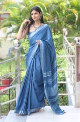 Dira By Dimple - Coastal Muse - Cotton-Linen Saree