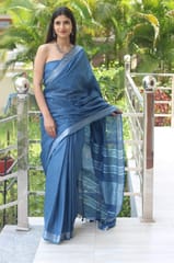 Dira By Dimple - Coastal Muse - Cotton-Linen Saree