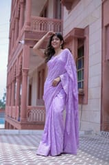 Dira By Dimple - Dreamy Lavendar (Thread work pure georgette saree)