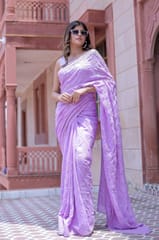 Dira By Dimple - Dreamy Lavendar (Thread work pure georgette saree)